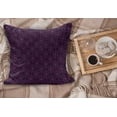 thumbnail image 2 of Indigo Fluffy Throw Pillow Cushion Cover, Oriental Design with Floral Swirl Leaf Details Image Print, Decorative Square Accent Pillow Case, 16" x 16", Eggplant Purple, by Ambesonne, 2 of 5