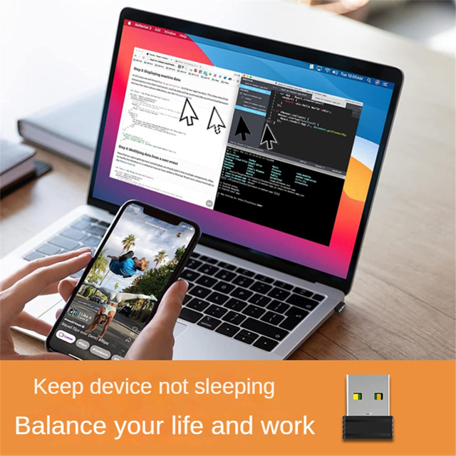 Mouse Jigglers Mover Undetectable Automatic USB Port Shaker Wiggler for Laptop Keeps Computer Awake Mouse Movement White