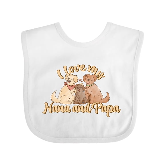 Inktastic I Love My Nana and Papa Cute Dogs Boys or Girls Baby Bib
