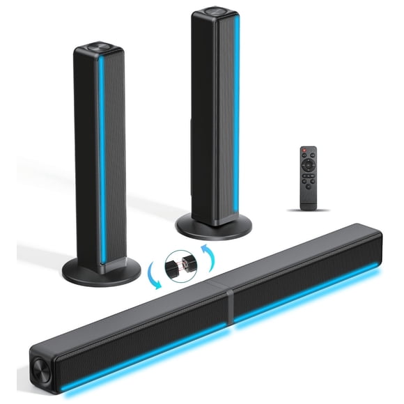 Barra de Sonido GEOYEAO 2.1CH 180W Bluetooth RGB LED