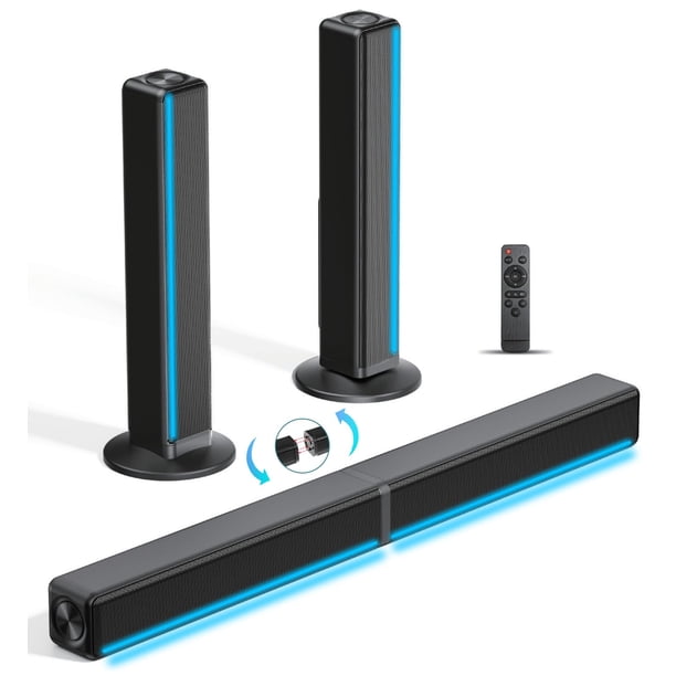 Barra de Sonido GEOYEAO 2.1CH 180W Bluetooth RGB LED