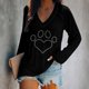 thumbnail image 2 of Moda mujer Casual cuello en V brillante intermitente Hot Diamonds manga larga camiseta Tops Fridja  FKASFK4819, 2 of 5