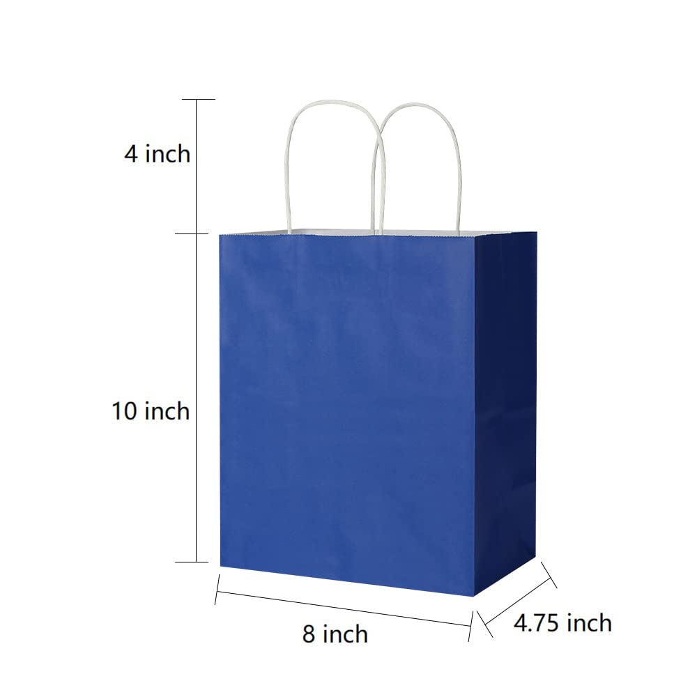 Oikss 50 Pack 8x4.75x10 inch Medium Paper Bags with Handles Bulk, Kraft ...