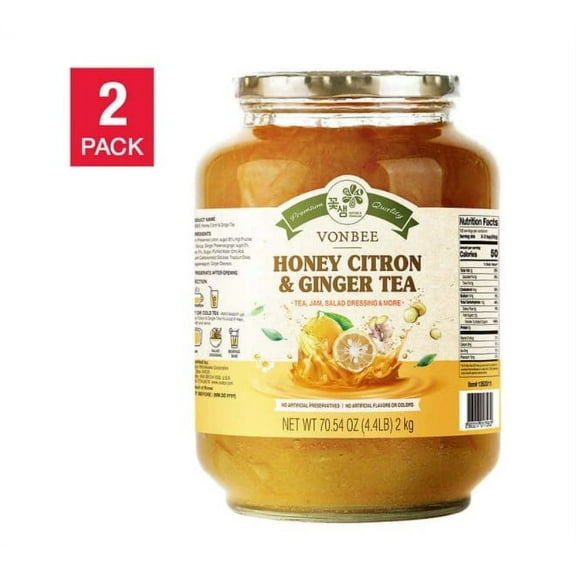 Vonbee Honey Citron & Ginger Tea 4.4 lb 2-pack