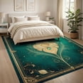 thumbnail image 3 of ODIKA 8'x10' Washable Area Rug Bathroom Ornamental Vintage Watercolor Plume Scrolls Classical for Living Room, Under Sectional, Family , Durable, Non-Slip, 3 of 7