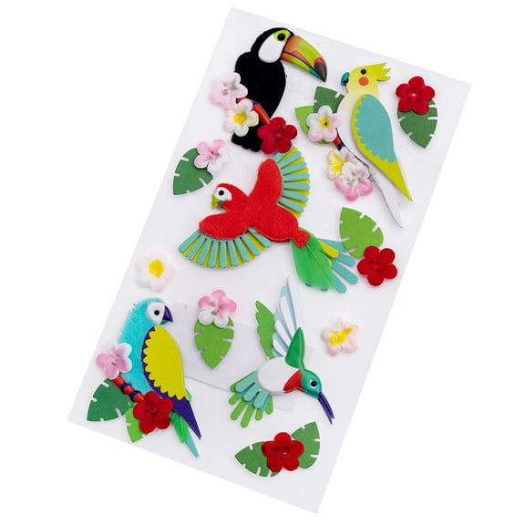 12 Pack: Tropical Birds Dimensional Stickers by Recollections