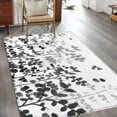 thumbnail image 2 of Area Rugs 2.7'x5', Black Leaves Carpet for Living Room Bedroom Dining Room, Summer Botanical Throw Kitchen Rugs Non Slip Washable Rectangle Indoor Outdoor Rugs, 2 of 8