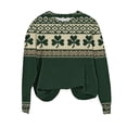 thumbnail image 1 of Hauts pour Femmes Tendance Automne Imprimé de la Saint-Patrick Ample Col Rond Manches Longues Chandail Décontracté Chandail Blouse Hiver Douillet, 1 of 7