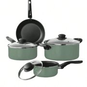 7 Piece Nonstick Aluminum Cookware Set, Black