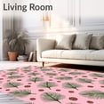 thumbnail image 2 of ODIKA 2'x3' Machine Washable Non-Slip Area Rug, Winter Pine Branch with Evergreen Needle Detail Artwork High Traffic Rug, Pink, 732990, 2 of 7