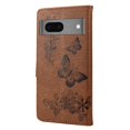 thumbnail image 3 of SaniMore for Google Pixel 7A Case with Wrist Strap, Butterfly Embossed Magnetic Card Slot & Cash Bag Shockproof PU Leather Flip Folding Wallet Kickstand for Google Pixel 7A, Brown, 3 of 7