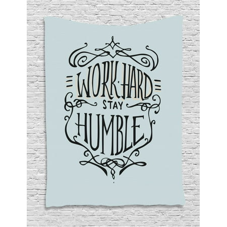 Modern Tapestry, Work Hard Stay Humble Motivational Quote Theme