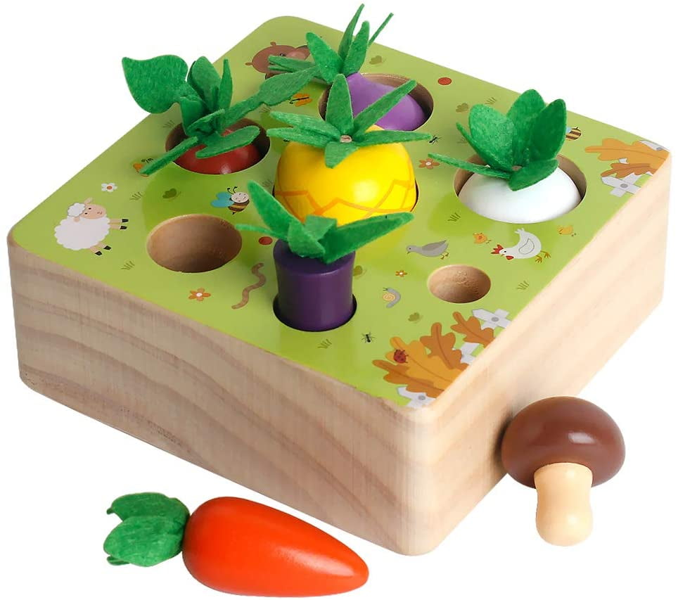 Educational Wooden Toys for 1 2 Year Old Boys and Girls,Vegetables and