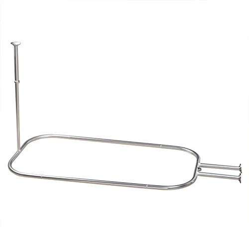 Zenna Home 34941SS, Tringle de Rideau de Douche en Aluminium NeverRust pour Baignoires à Pieds, Chrome