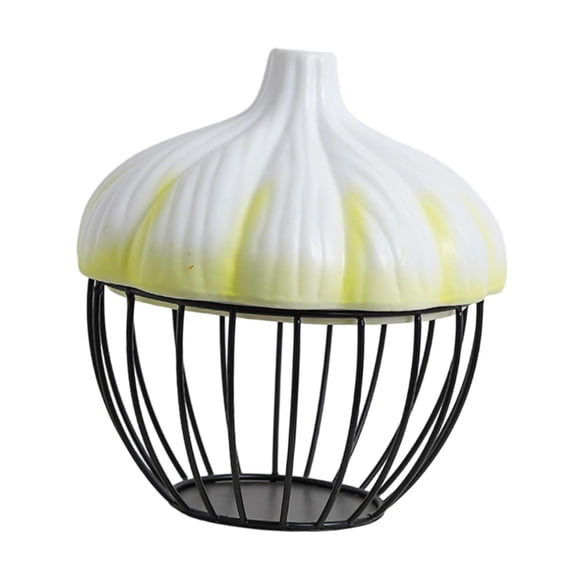 Cesta para almacenar ajos, soporte multiusos para servir alimentos, cesta ligera para frutas Amarillo