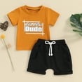 thumbnail image 2 of Bagilaanoe 2pcs Toddler Baby Boy Shorts Set Short Sleeve Letter Print T Shirt Tops + Shorts 6M 12M 18M 24M 3T Kids Casual Summer Clothes, 2 of 7