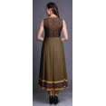 thumbnail image 4 of Bimba Kurti Longue Indienne Damassée Brune pour Femmes Tenue de Fête Imprimée Sans Manches Robe Anarkali Kurti Petite, 4 of 6