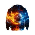 thumbnail image 3 of GBSYEWXS Sweatshirt For Boys Children Outdoor Basketball Print Long Sleeve Hoodies Comfortable Hooded Black Tops Size 3-4 Years, 3 of 3
