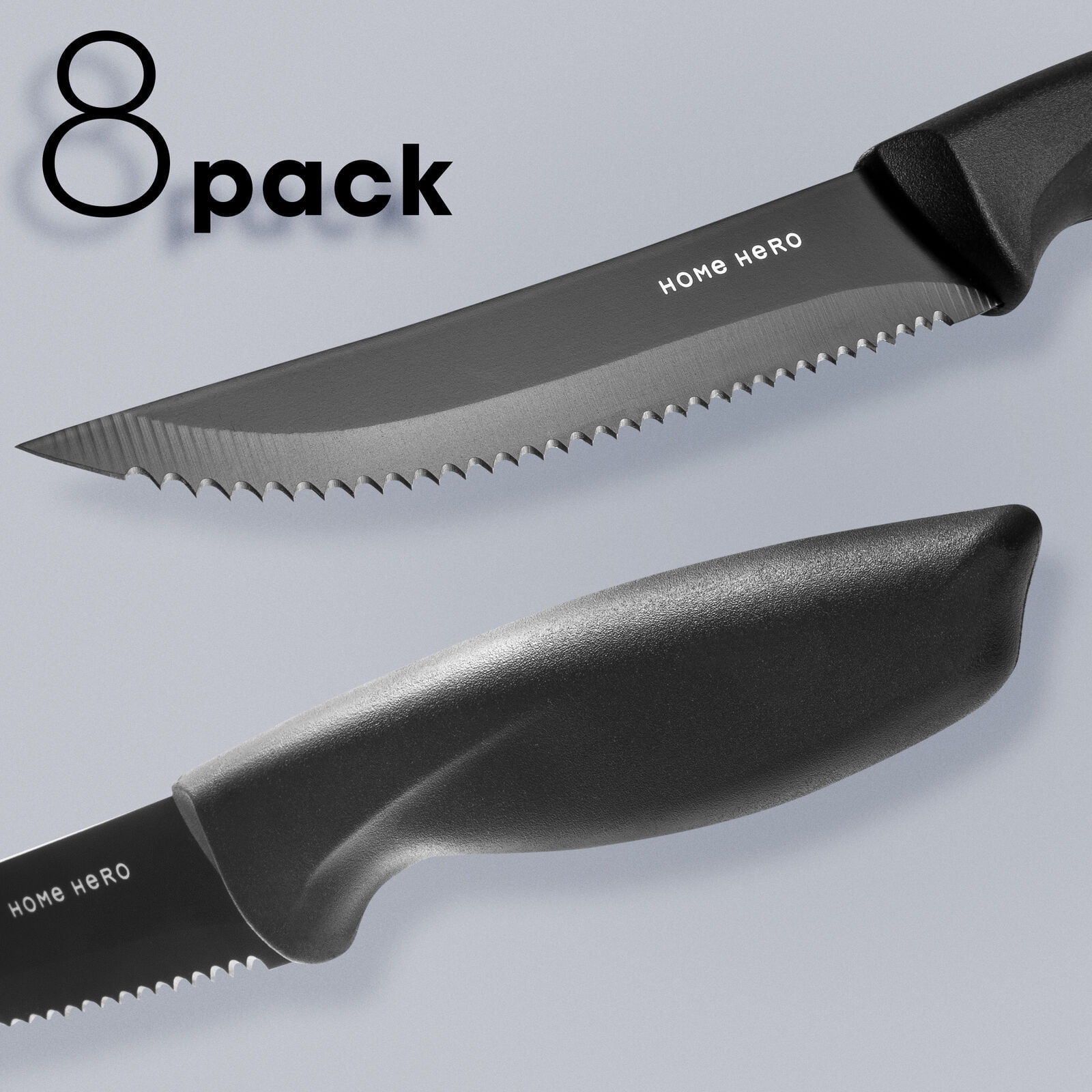 1Pcs Steak Knife Black Serrated Edges Triple Rivet 3CR13Stainless Steel  Ergonomic Handle Dinnerware Kitchen Steak Knives - AliExpress