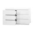 thumbnail image 6 of Spaco 6 Drawer Storage Cabinet, Wood Storage Tower Clothes Organizer with Wavy Drawer Panel, Wide Dresser of 6 Drawers for Indoor as Bedroom, Living Room, White, 6 of 16