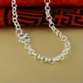 thumbnail image 3 of K-KED Pure S999 Sterling Silver Chain Men Women O-shaped Circle Cable Link Necklace-3.5mm,31.5inch,18g, 3 of 6
