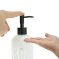 thumbnail image 3 of Unique Bargains 1 Pc Reusable Cylinder Letter Soap Dispenser 13.53oz White Black, 3 of 6