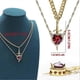 thumbnail image 2 of Heart and Sword Couples Necklace Gold Stainless Steel Pink Heart Zirconia Chain Trendy Matching Sword Through Heart Necklace Set Romantic Necklaces fo, 2 of 5