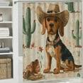 thumbnail image 6 of Autua Dog in Cowboy Hat and Cactus Bathroom Shower Curtain Set with Hooks 100% Polyester Fiber 36"x72, 6 of 7