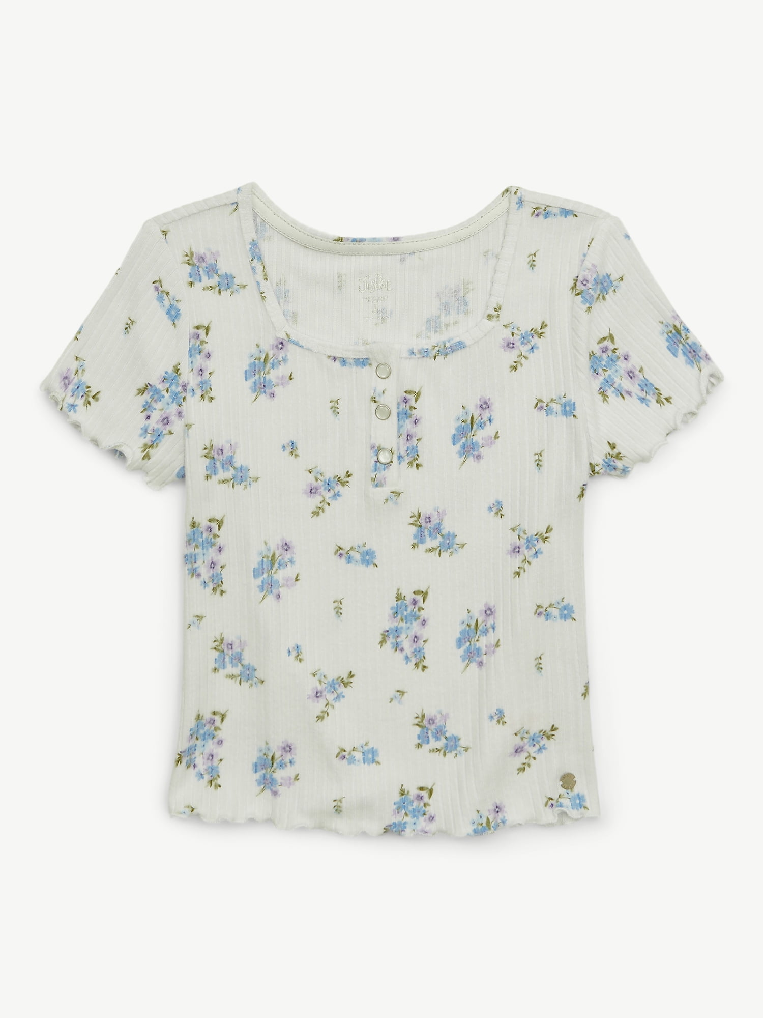 Justice Girls Pretty Henley Top, Sizes XS - XLP