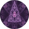 thumbnail image 1 of Ahgly Tapis de Zone Rond Lavable en Machine Intérieur Transitionnel Violet Violet, 5 Pieds Rond, 1 of 7
