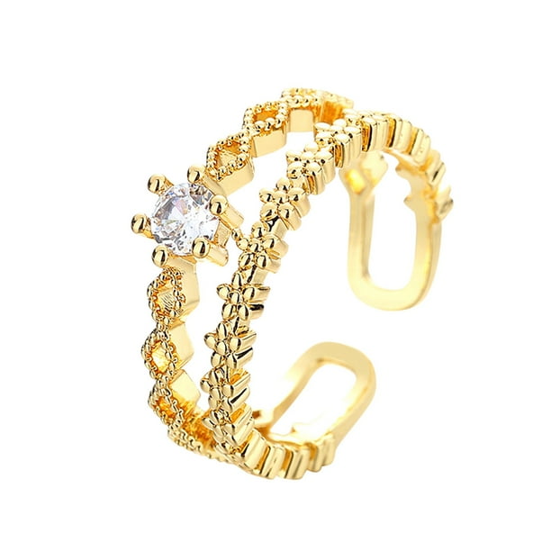 Plata Mujeres Tendencia de la moda completa Zircon Anillo Señoras Joyería Anillos para Mujeres Tamaño 6 10