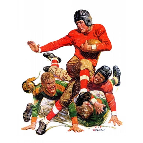 Marmont Hill College Football by J.F. Kernan Painting Print on Canvas