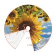 thumbnail image 3 of Salouo Sky Golden Sunflower Field Christmas Tree Skirt 48" Farmhouse Christmas Decorations Snowman Xmas Tree Skirt Tree Mat for Holiday Party Decor, 3 of 8