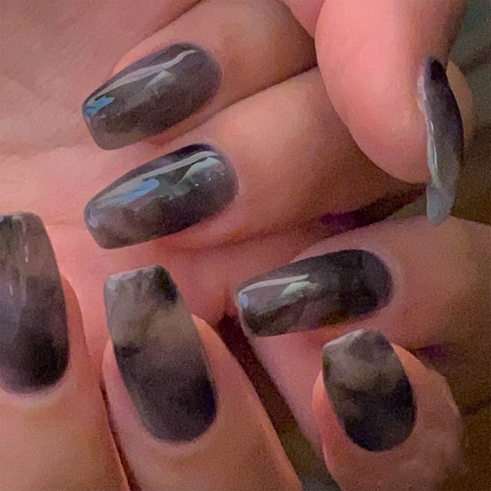 Black Press On Nails Short Jelly Fake Coffin Nails Walmart Canada