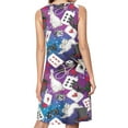 thumbnail image 2 of Alice Wonderland Cards Spring Summer Dresses for Women Fashion T-shirt Dress Casual Sleeveless Loose Sundress with Pockets, 2 of 5