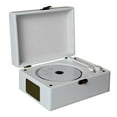 thumbnail image 1 of Graflsoa Lecteur CD Bluetooth Vintage avec Prise en Charge USB, Lecteur de Disques Rétro, Cadeau Idéal pour Couples, Options Blanc/brun, Haut-Parleur 2.0 Canaux, Télécommande Incluse, 1 of 6