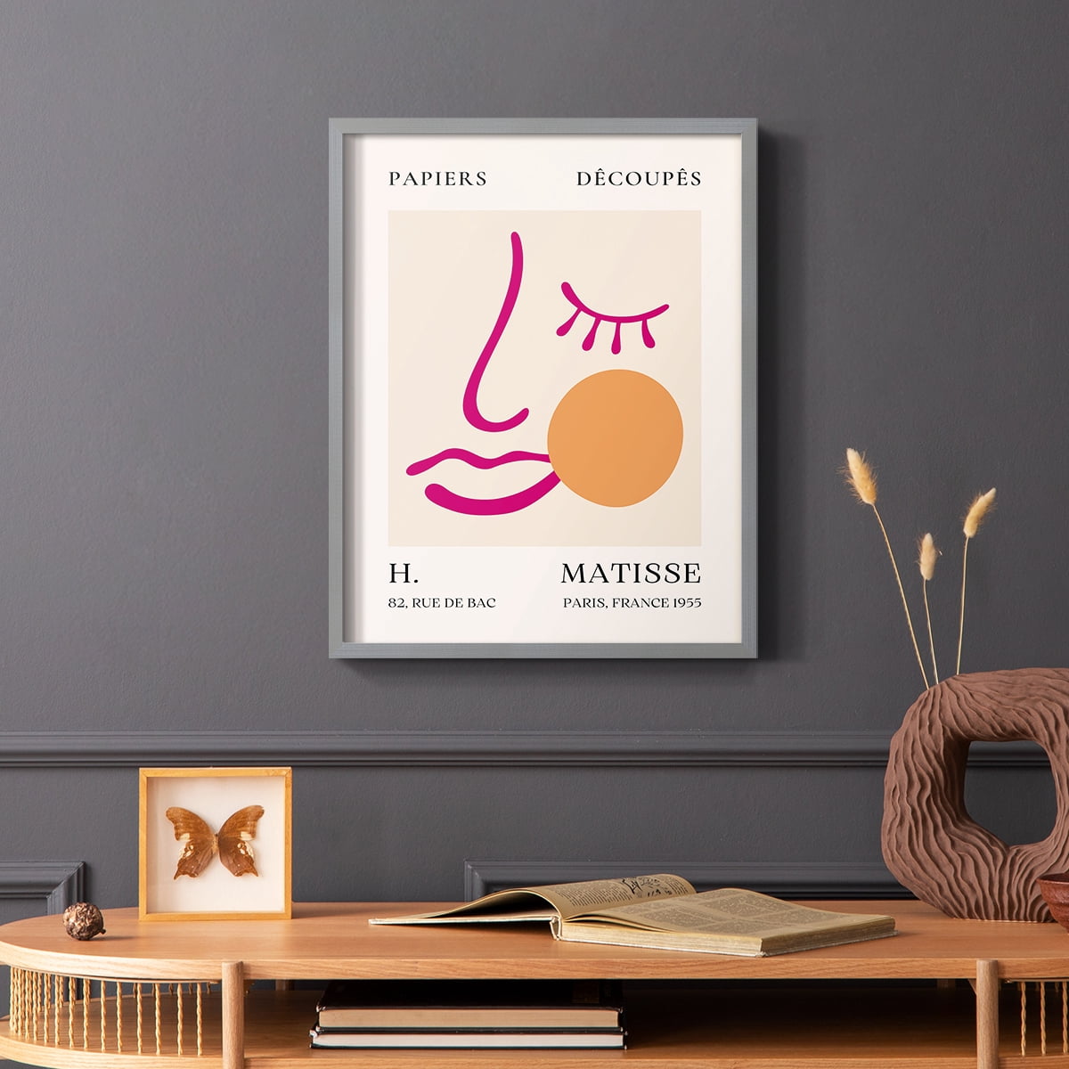 Matisse CLXV Framed Print in Gray Solid Wood 22 x 28 Framed Print
