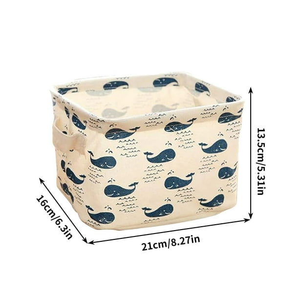 Yhmxh Caja de almacenamiento de escritorio de algodón y lino, pequeña cesta de almacenamiento de tela fresca, caja de almacenamiento de desorden, caja organizadora, caja de desorden
