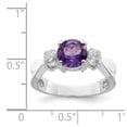 thumbnail image 3 of Sterling Silver Rhodium-plated Amethyst and CZ Ring QR655, 3 of 5