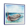 thumbnail image 3 of Designart 'Little Boat At The Lake Shore' Nautical & Coastal Framed Canvas Wall Art Print, 3 of 4