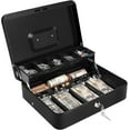 thumbnail image 1 of Cash Box with Money Tray and Lock Money Box for Cash Metal Locking Cash Box .x .x .&#, 1 of 7