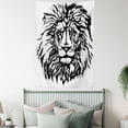 thumbnail image 3 of Lion Tapestry, Sketch Art of African Safari Animal King of the Jungle Savannah Wildlife, Wall Hanging for Bedroom Living Room Dorm Decor, 40W X 60L Inches, Black White Pale Grey, by Ambesonne, 3 of 5