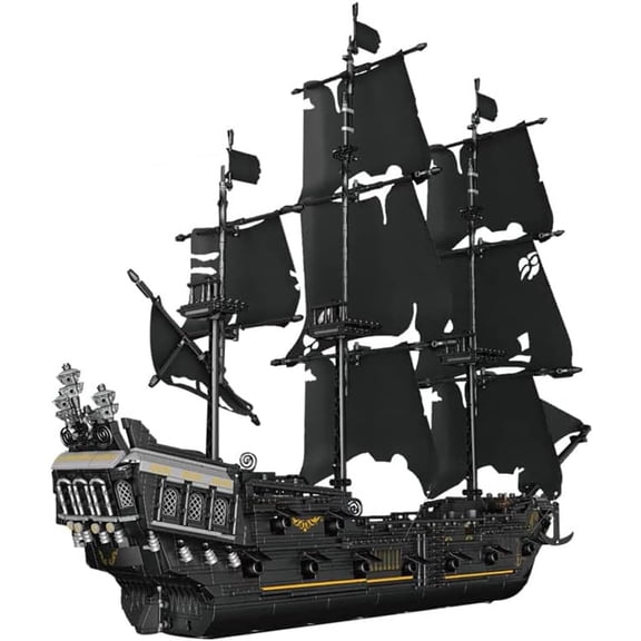 Black Pearl Pirate Ship Model Kit, Large Boats Building Set Length 76.3cm with Sailboat Design for Adults, Interesting for Enthusiasts 2868pcs