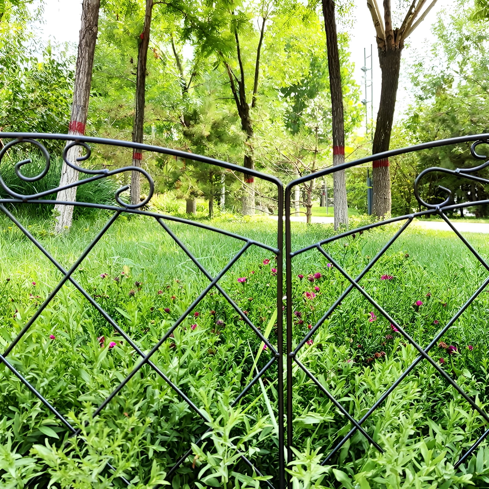 Thealyn Decorative Garden Fence 24 in (H) x 10 ft (L) Rustproof Metal Fence Border,Fence for Dogs,No Dig Fence,Fencing for Yard Patio Animal Barrier Flower Bed