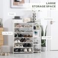 thumbnail image 4 of HOMCOM 6-Tier Shoe Rack with Drawer, Boot Rack, Shoe Storage Organizer, White, 4 of 10