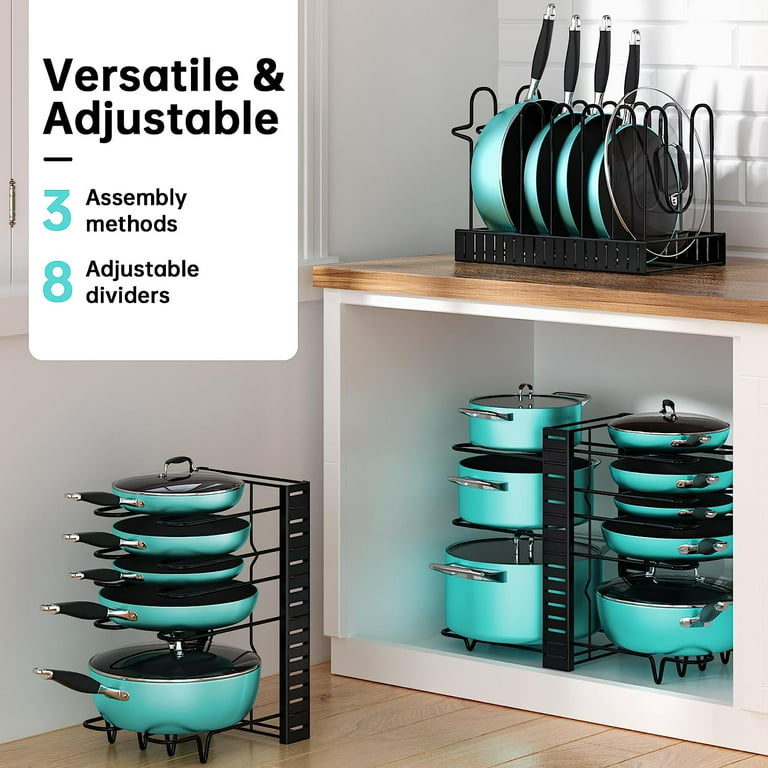 Removable Folding Multi-layer Vertical Pot Lid Rack, Pots And Pans Organizer  For Kitchen Organization And Storage, Adjustable Pot Lid Holders And Pan  Rack, Home Kitchen Accessories - Temu