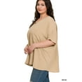 thumbnail image 4 of Zenana Women & Plus V Neck Woven Airflow Dolman Short Sleeve Blouse Top with Front Pocket, 4 of 4