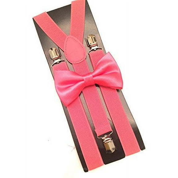 CORAL SUSPENDER and BOW TIE Matching SET Tuxedo Wedding Suit