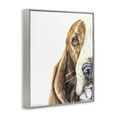 thumbnail image 5 of Stupell Industries Cute Basset Hound Pet Watercolor Animals & Insects Painting Gray Framed Art Print Wall Art, 24 x 30, 5 of 9