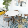 thumbnail image 2 of Evette Modern Solid Wood Walnut Dining Room & Kitchen Table and 4 Chair Set, 2 of 5